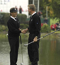 Bernhard Langer ja Colin Montgomerie ovat aiemminkin menestyneet Valderramassa &copy Getty Images Cup 2002