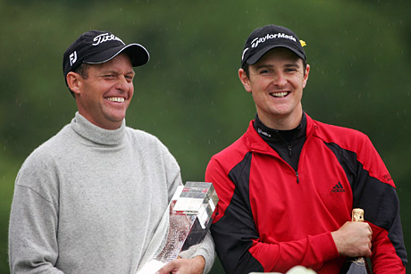 Justin Rose (oik.) oli Euroopan PGA:n mestaruuskisoissa toinen Anders Hansenin jälkeen. Joko englantilainen on valmis voittamaan ison kisan? &copy Getty Images