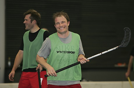 Markus Ervasti ja Antti Ulvio jaksoivat hymyillä vielä pelin jälkeenkin.