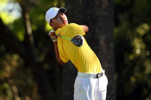 Guan Tianlang hämmästytti vuoden 2013 Mastersissa selviytymällä jatkoon 14-vuotiaana. Kuva: Getty Images
