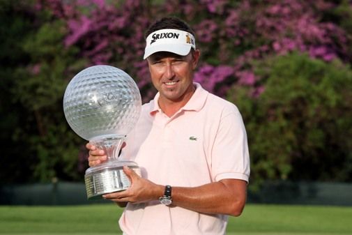 Vuoden 2009 Nedbank Golf Challenge -turnauksen voitto on yksi Robert Allenbyn uran kohokohdista. Hänellä on koossa yhteensä kahdeksan ykköstilaa Euroopan kiertueelta ja PGA Tourilta. Kuva: Getty Images