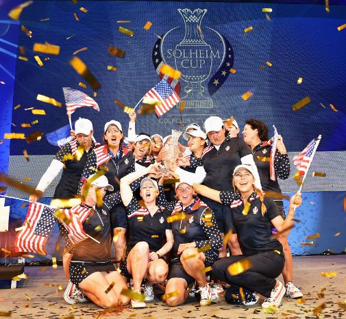 Yhdysvallat juhli Solheim Cupin voittoa Saksassa tänä vuonna. Kuva: Getty Images.