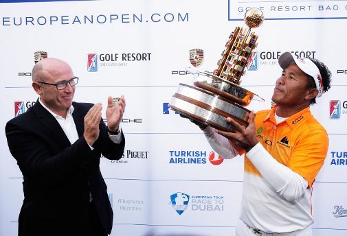 Thongchai Jaidee on niittänyt menestystä myös Euroopan kentillä. Syyskuussa hän voitti European Openin Saksassa. Kuva: Getty Images.